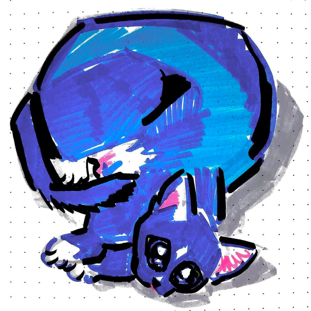 Kitty (marker on paper, 2023)