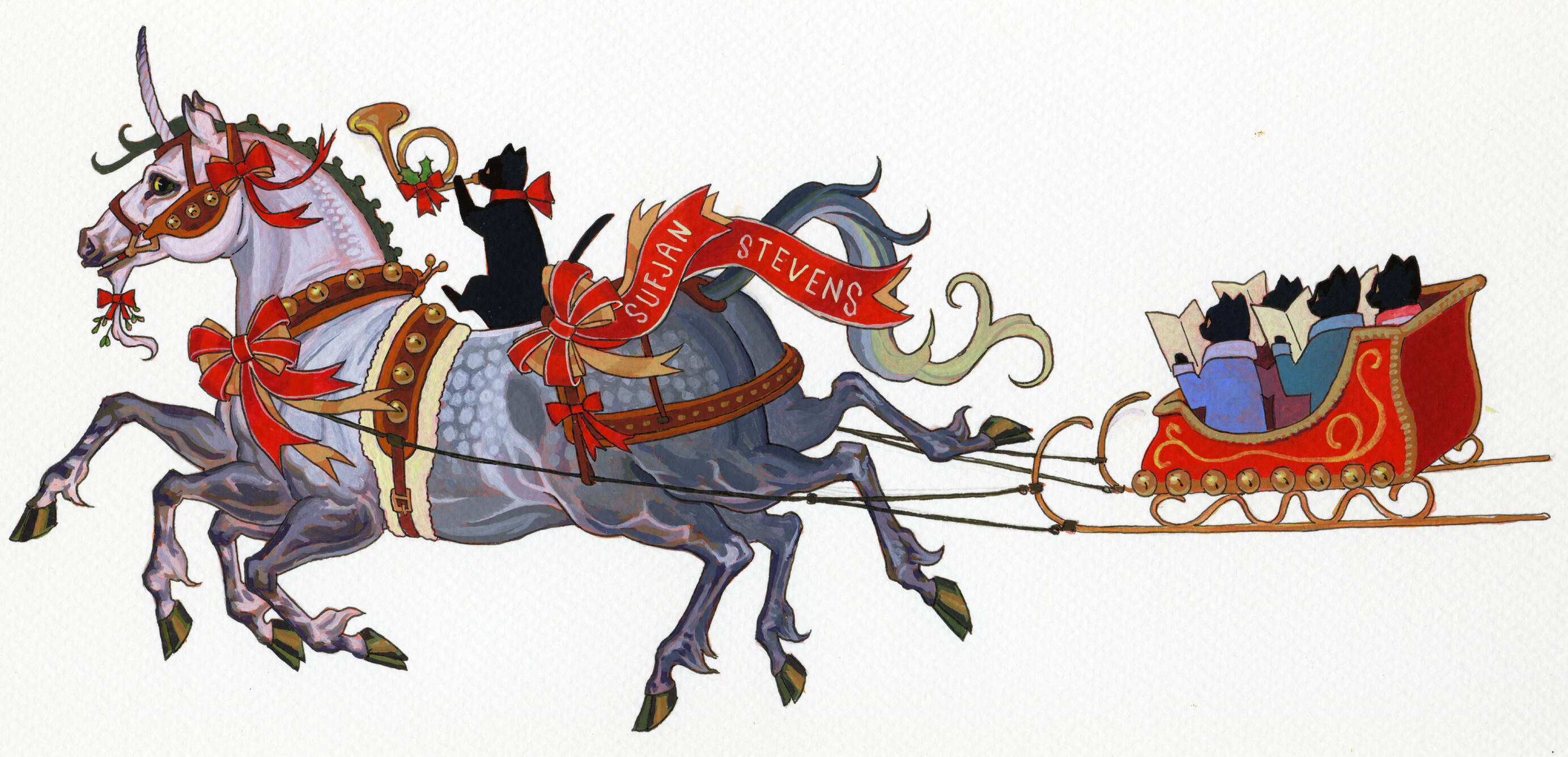 The Midnight Clear (gouache and ink, 2025)