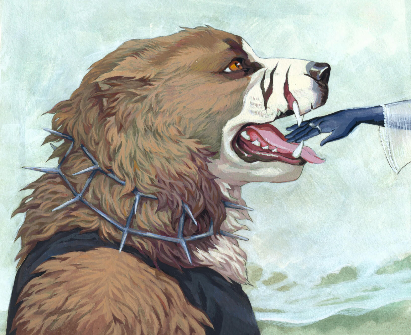 Fenrir (gouache on paper, 2024, Walton Ford study)